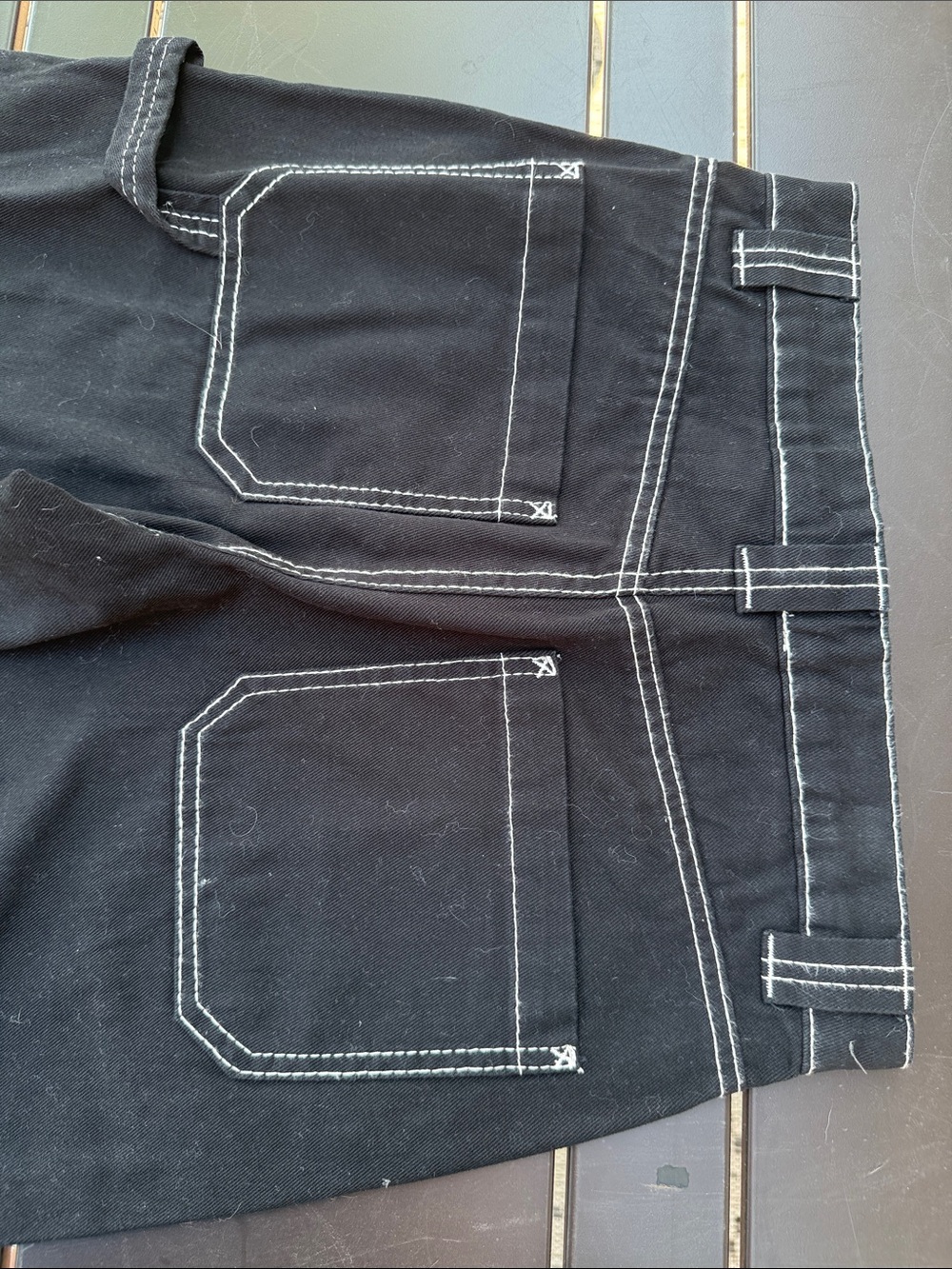 Retrod XS Men's Black Contrast-Stitch Workwear Jeans (27-28 waist) like new - Picture 9 of 13